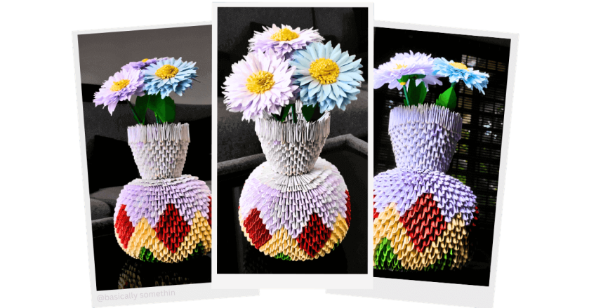 Fold, Shape, Bloom! Creating a Charming 3D Origami Flower Vase